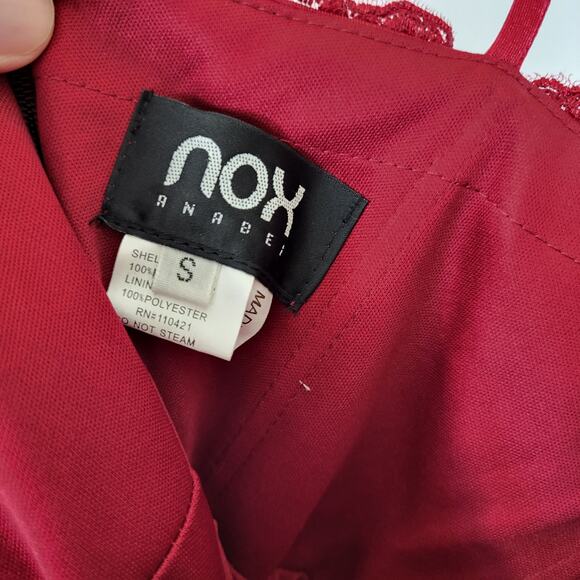 NOX Anabel Sweetheart Sequin Prom Homecoming Maxi Dress Lace Floral Train | S - Picture 12 of 12